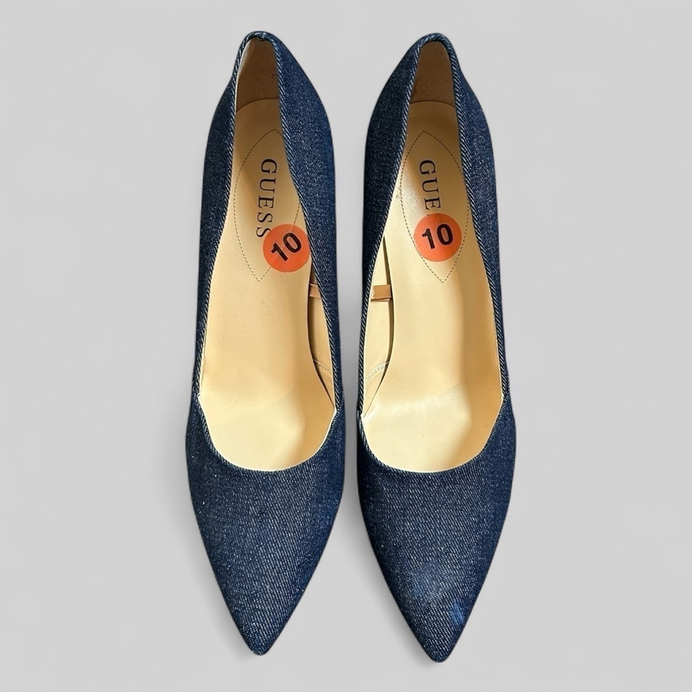 Guess Denim Stiletto Shoes Heels Size 10 - Picture 12 of 13